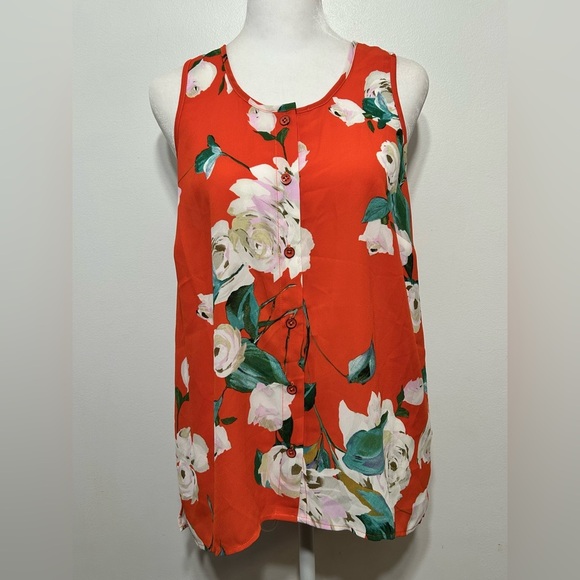 New! Cabi Manet Valentine Floral Button Up Racerback Blouse Style 6101 - Picture 4 of 11